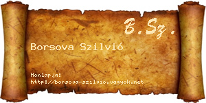 Borsova Szilvió névjegykártya