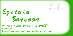 szilvio borsova business card